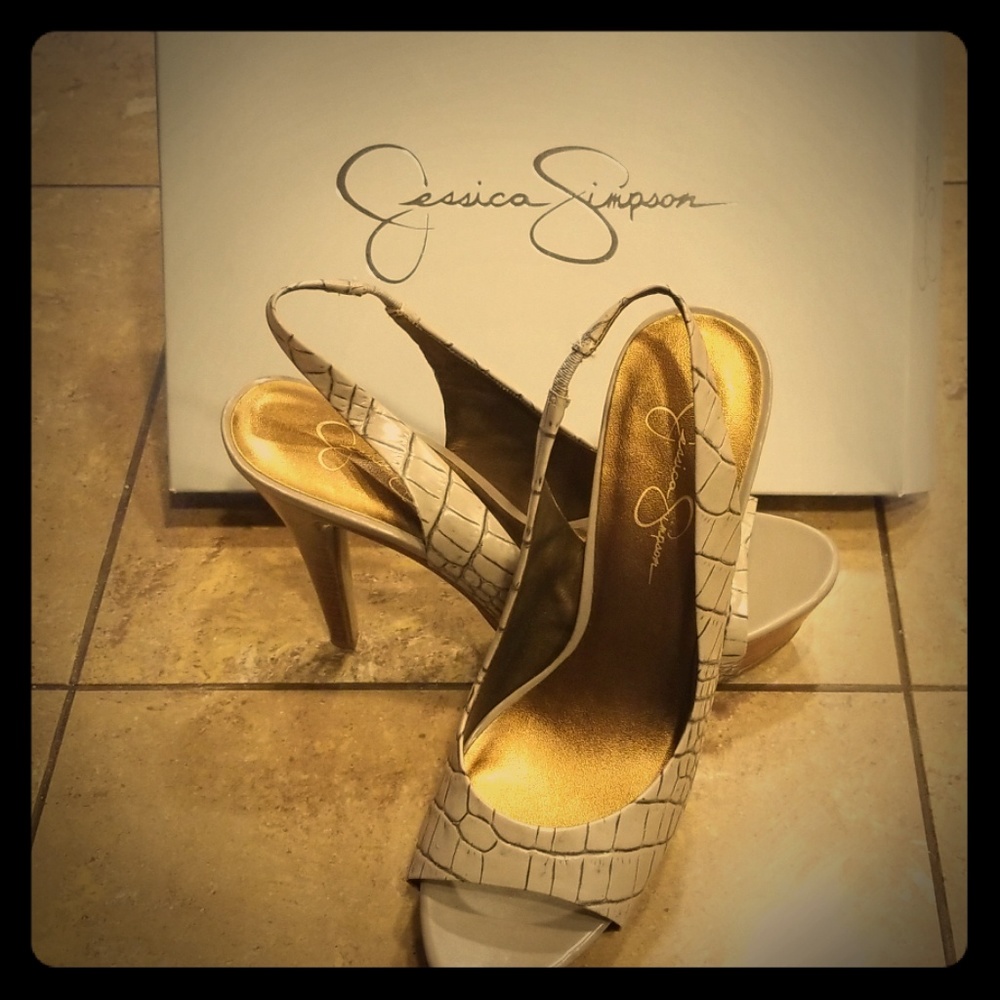 Jessica Simpson platform sling backs